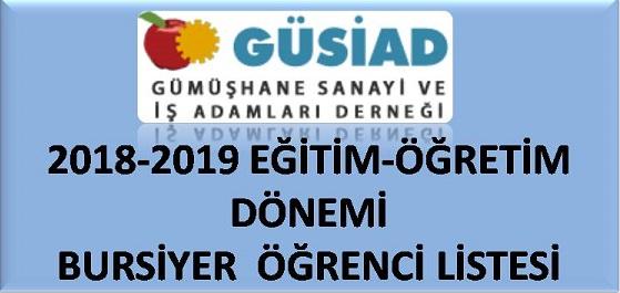 G�S�AD 2018-2019 E�T�M-��RET�M YILI BURS�YER L�STES� 